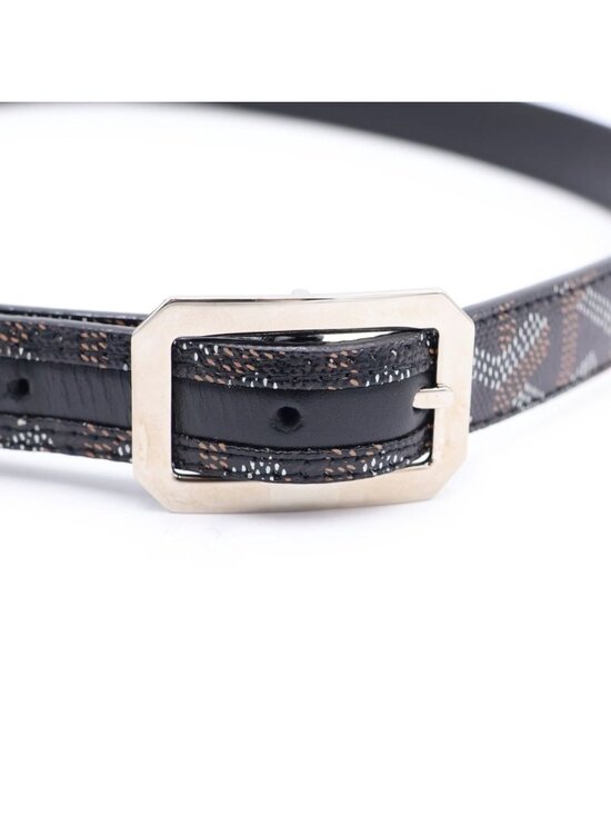 Goyard Herringbone Leather Belt Black